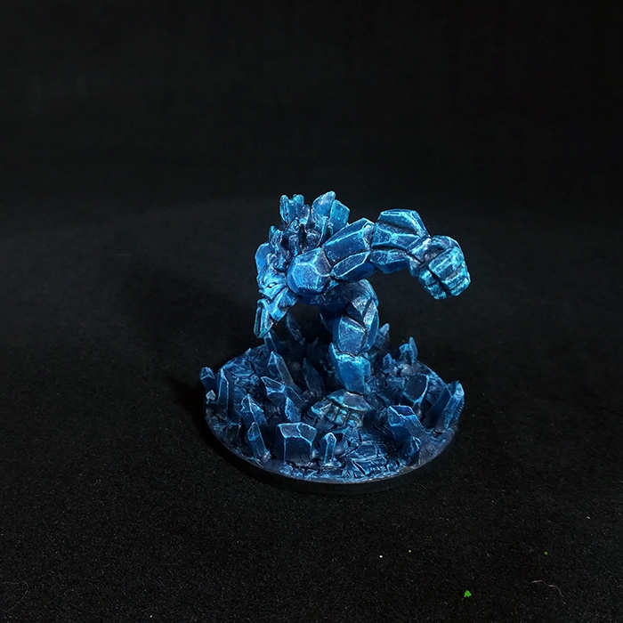 Crystal Golem primed 3D Printed Miniature Model for Roleplaying Games